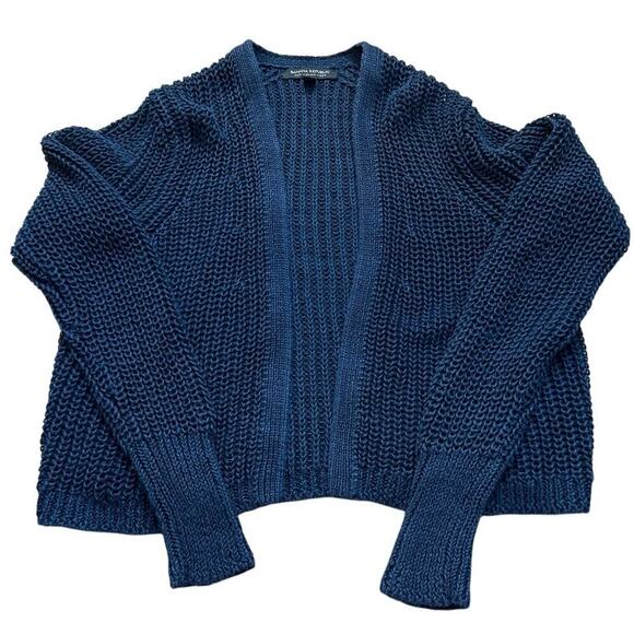 Banana Republic Women's Blue 100% Linen Knit Open Front Cardigan Sweater Size L - Picture 1 of 4